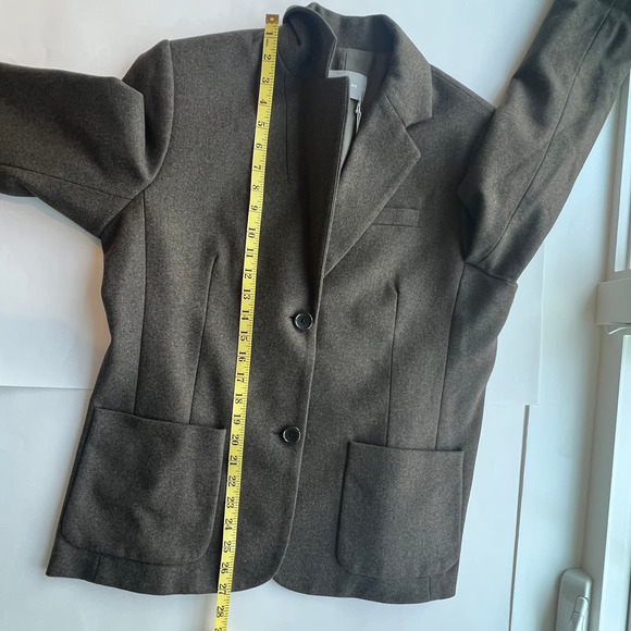 Everlane Women Size 14 NWT Green Brown Wool Blend Blazer - Picture 12 of 15